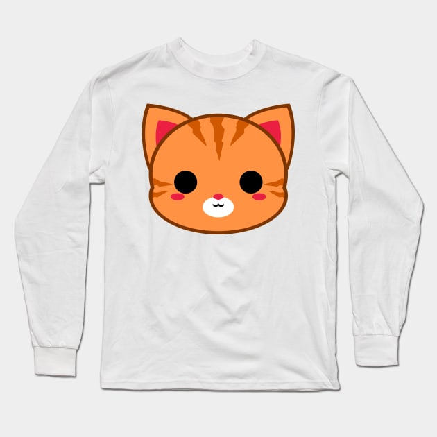 Cute Orange Ginger Cat Long Sleeve T-Shirt by alien3287